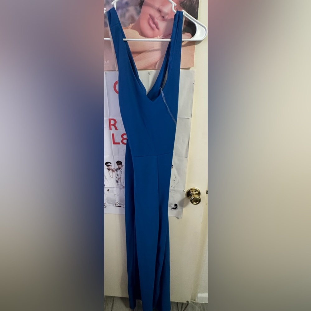 Elegant Blue Sleeveless Dress